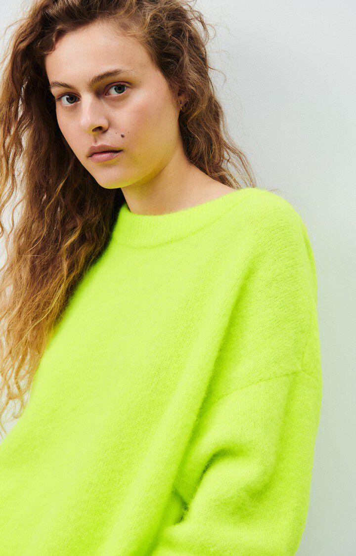 American Vintage Pull Femme Vitow - JAUNE FLUO CHINE 48 Manches Longues Jaune - H24