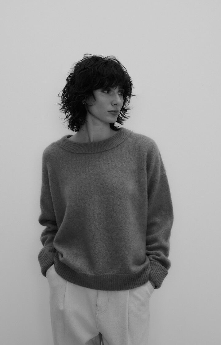 american vintage Pull femme Vitow - MARAIS 48 Manches longues Marron - E24