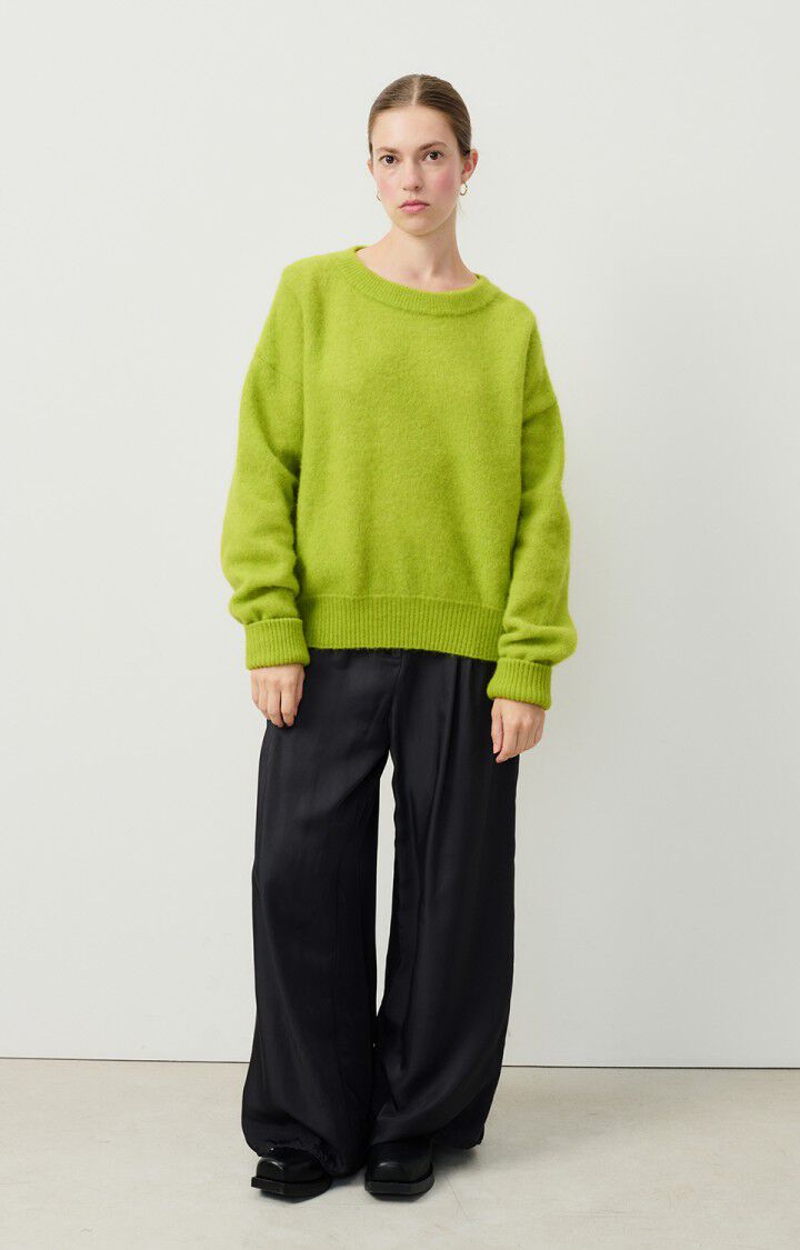 American Vintage Pull Femme Vitow - MOUSSE CHINE 48 Manches Longues Vert - H24
