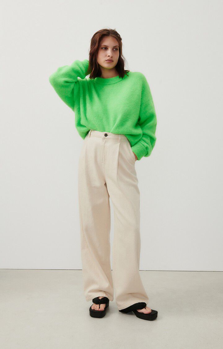 American Vintage Pull Femme Vitow - PERRUCHE 48 Manches Longues Vert - E24