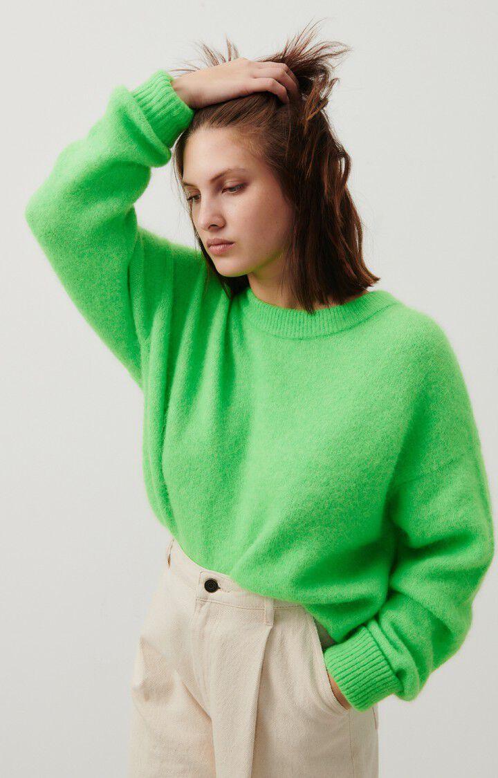 american vintage Pull femme Vitow - PERRUCHE 48 Manches longues Vert - E24