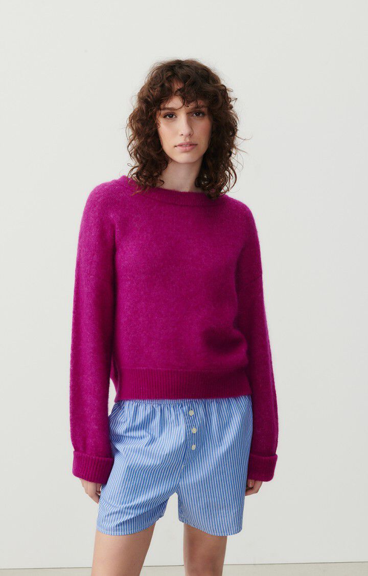 american vintage Pull femme Vitow - RAISIN 48 Manches longues Violet - E24