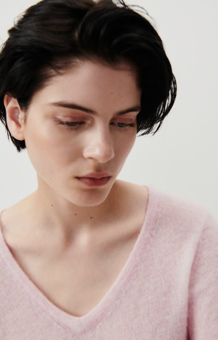 American Vintage Pull Femme Xinow - ROSIE 66 Manches Longues Rose - H23