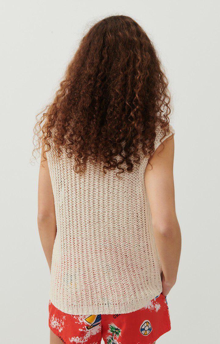 American Vintage Pull Femme Yamik - ECRU 0 Sans Manches Beige - E24