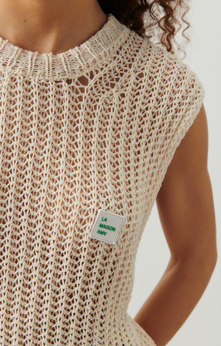 American Vintage Pull Femme Yamik - ECRU 0 Sans Manches Beige - E24