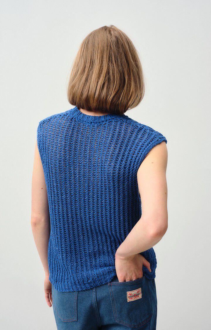 American Vintage Pull Femme Yamik - OLYMPE CHINE 0 Sans Manches Bleu - E24