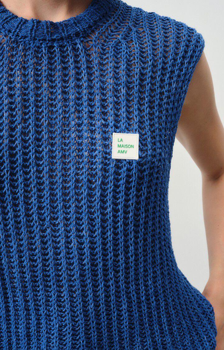 American Vintage Pull Femme Yamik - OLYMPE CHINE 0 Sans Manches Bleu - E24