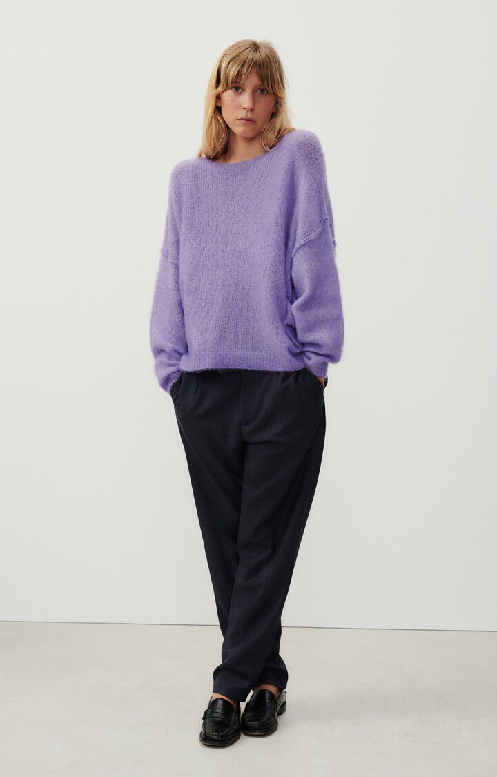 American Vintage Pull Femme Yanbay - AMETHYSTE CHINE 42 Manches Longues Violet - H23