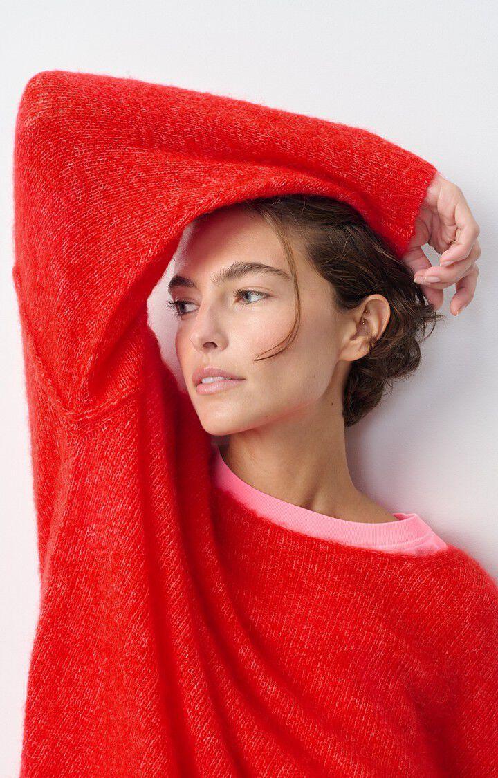 American Vintage Pull Femme Yanbay - FLAMENCO CHINE 42 Manches Longues Rouge - H24