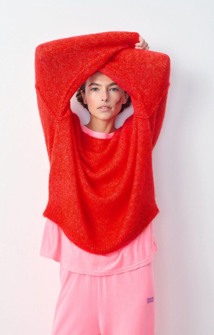 american vintage Pull femme Yanbay - FLAMENCO CHINE 42 Manches longues Rouge - H24