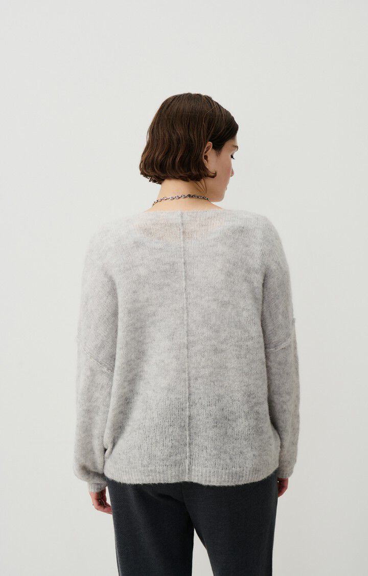 American Vintage Pull Femme Yanbay - GRIS CHINE 42 Manches Courtes Gris - E25