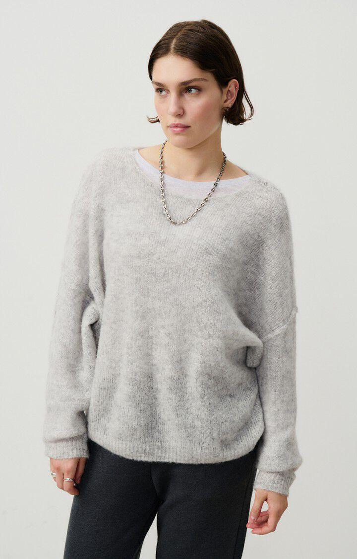 american vintage Pull femme Yanbay - GRIS CHINE 42 Manches courtes Gris - E25