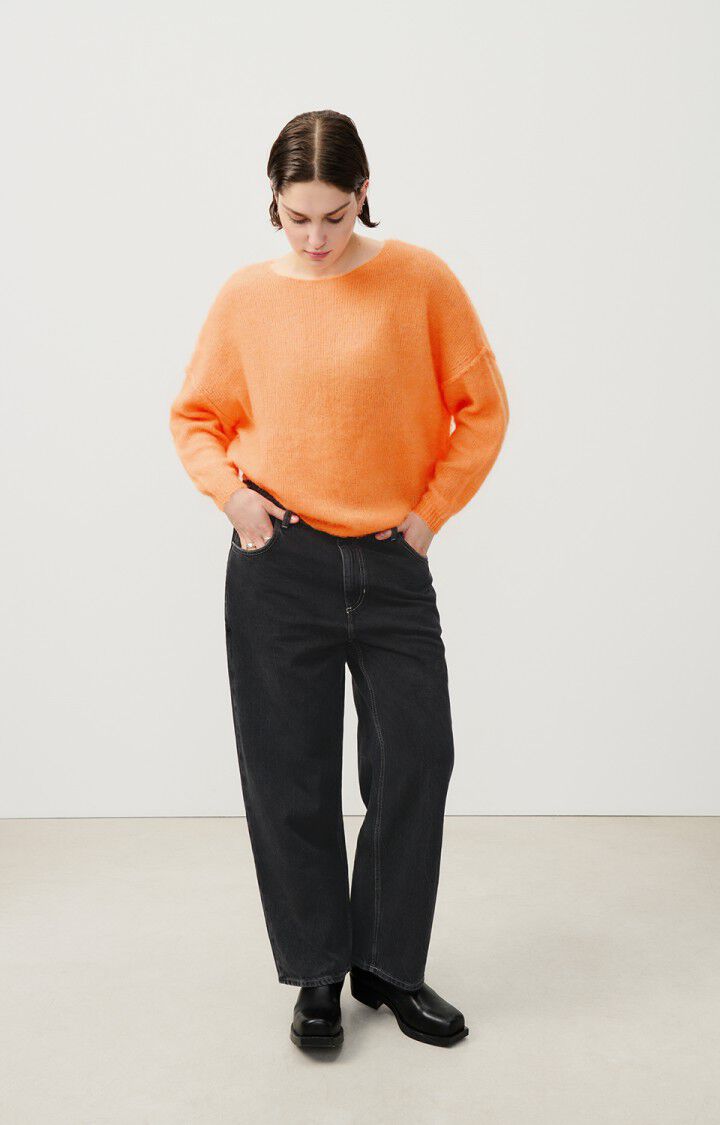 American Vintage Pull Femme Yanbay - ORANGE FLUO 42 Manches Longues Orange - H24
