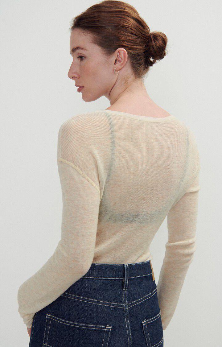 American Vintage Pull Femme Yocaburn - ECRU CHINE 57 Manches Longues Beige - H23