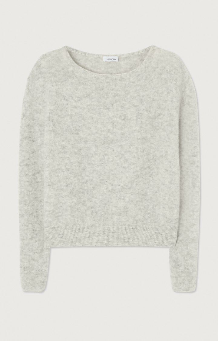 american vintage Pull femme Zabidoo - GRIS CLAIR CHINE 55 Manches longues Gris - H22