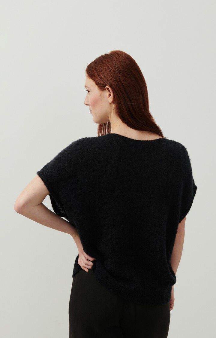 American Vintage Pull Femme Zakday - ANTHRACITE CHINE 0 Sans Manches Gris - E24