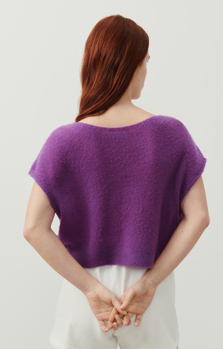 American Vintage Pull Femme Zakday - FIGUE 0 Sans Manches Violet - E24