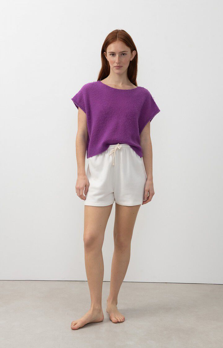 American Vintage Pull Femme Zakday - FIGUE 0 Sans Manches Violet - E24