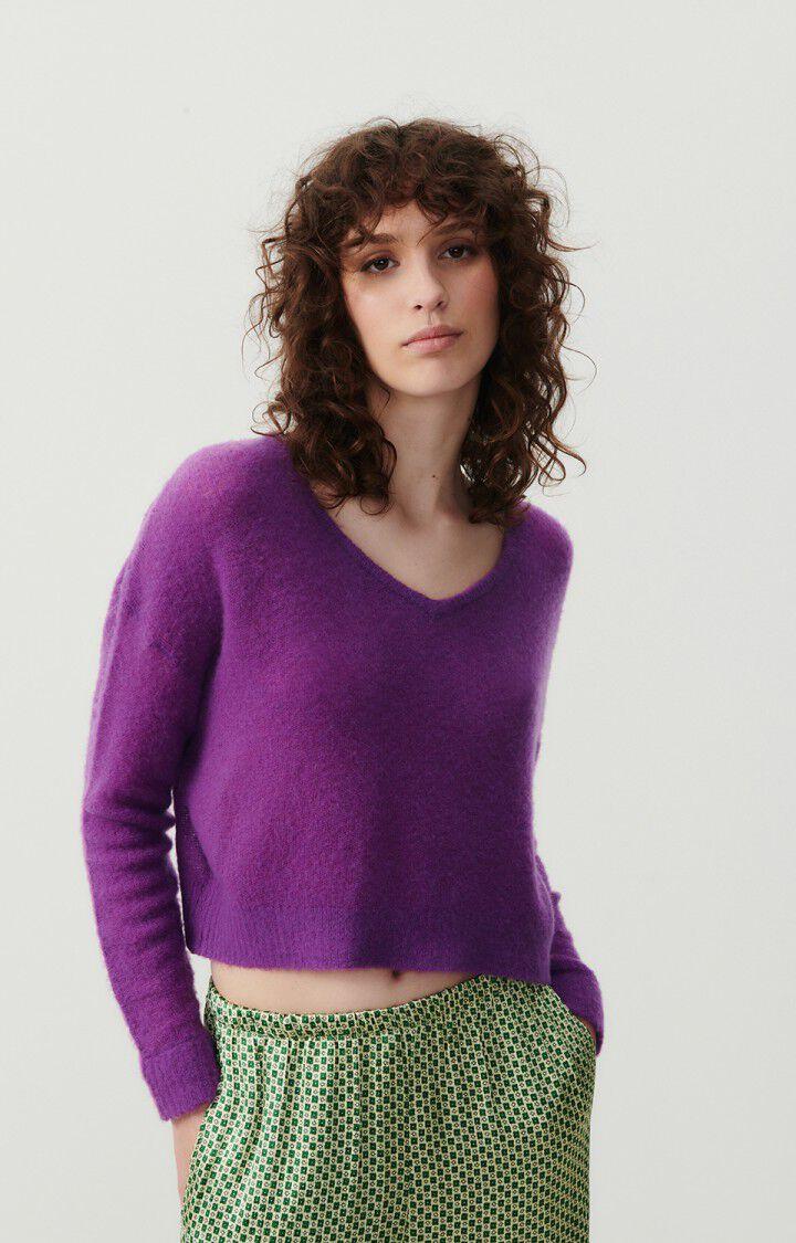 american vintage Pull femme Zakday - FIGUE 47 Manches longues Violet - E24
