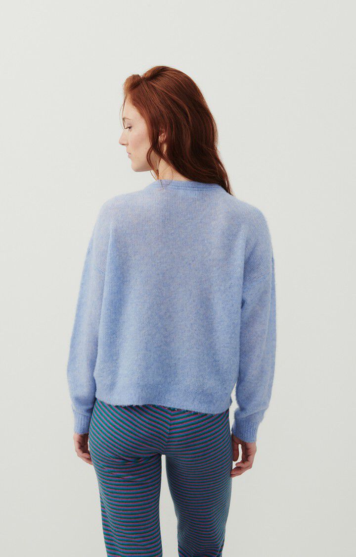 American Vintage Pull Femme Zakday - OURAGAN CHINE 47 Manches Longues Bleu - E24