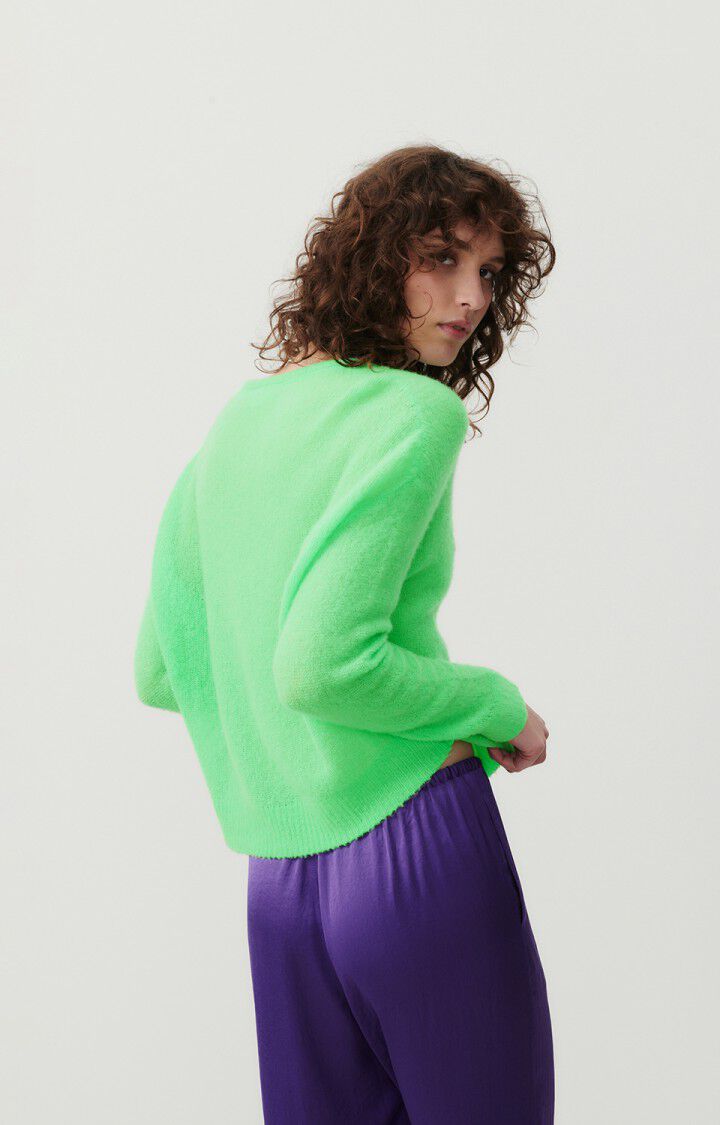 American Vintage Pull Femme Zakday - PERRUCHE 47 Manches Longues Vert - E24