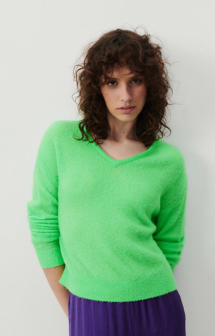 american vintage Pull femme Zakday - PERRUCHE 47 Manches longues Vert - E24