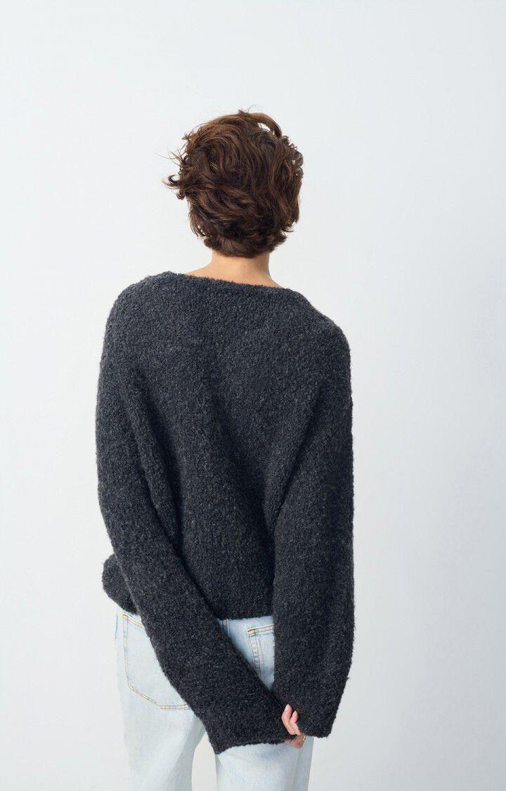American Vintage Pull Femme Zolly - ANTHRACITE CHINE 42 Manches Longues Gris - H24