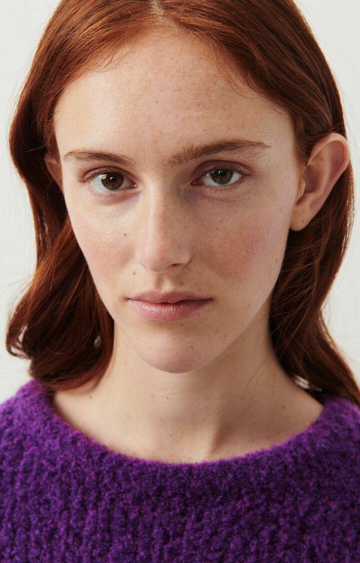 American Vintage Pull Femme Zolly - AUBERGINE CHINE 42 Manches Longues Violet - E24