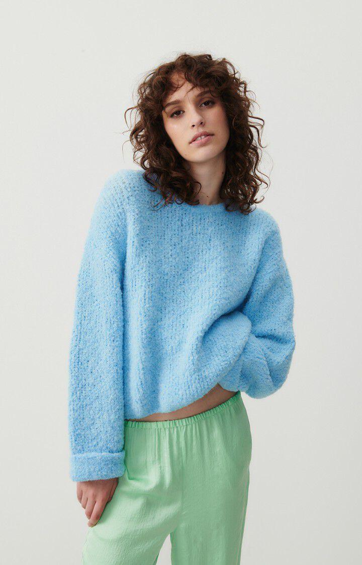american vintage Pull femme Zolly - CASCADE CHINE 42 Manches longues Bleu - E24
