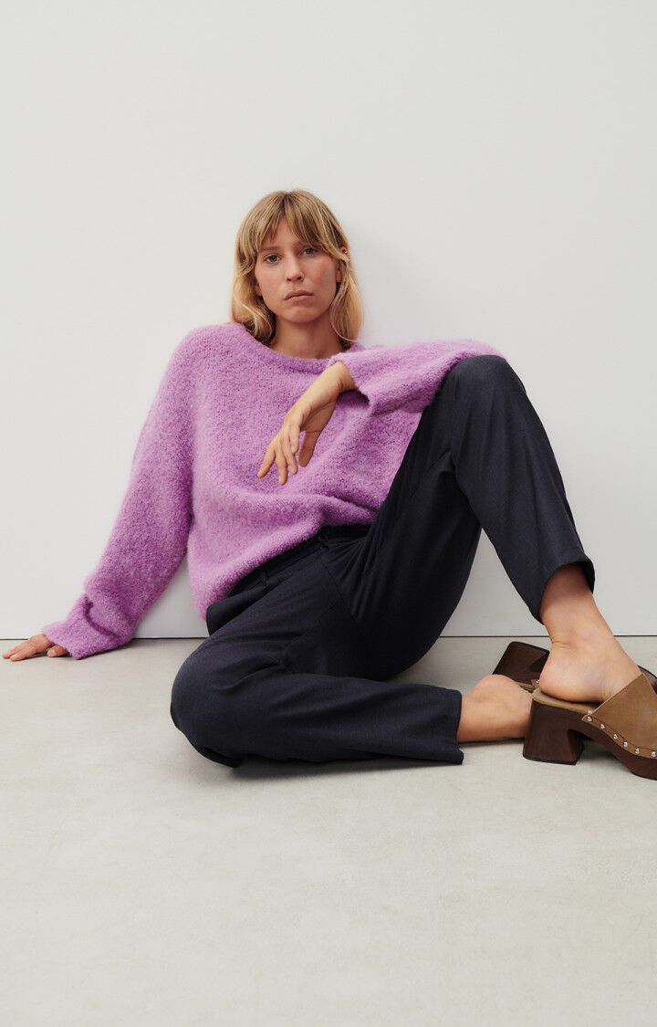 American Vintage Pull Femme Zolly - LILAS CHINE 42 Manches Longues Violet - H23