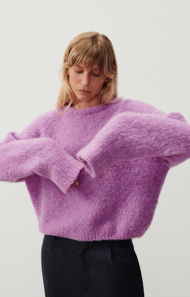 american vintage Pull femme Zolly - LILAS CHINE 42 Manches longues Violet - H23