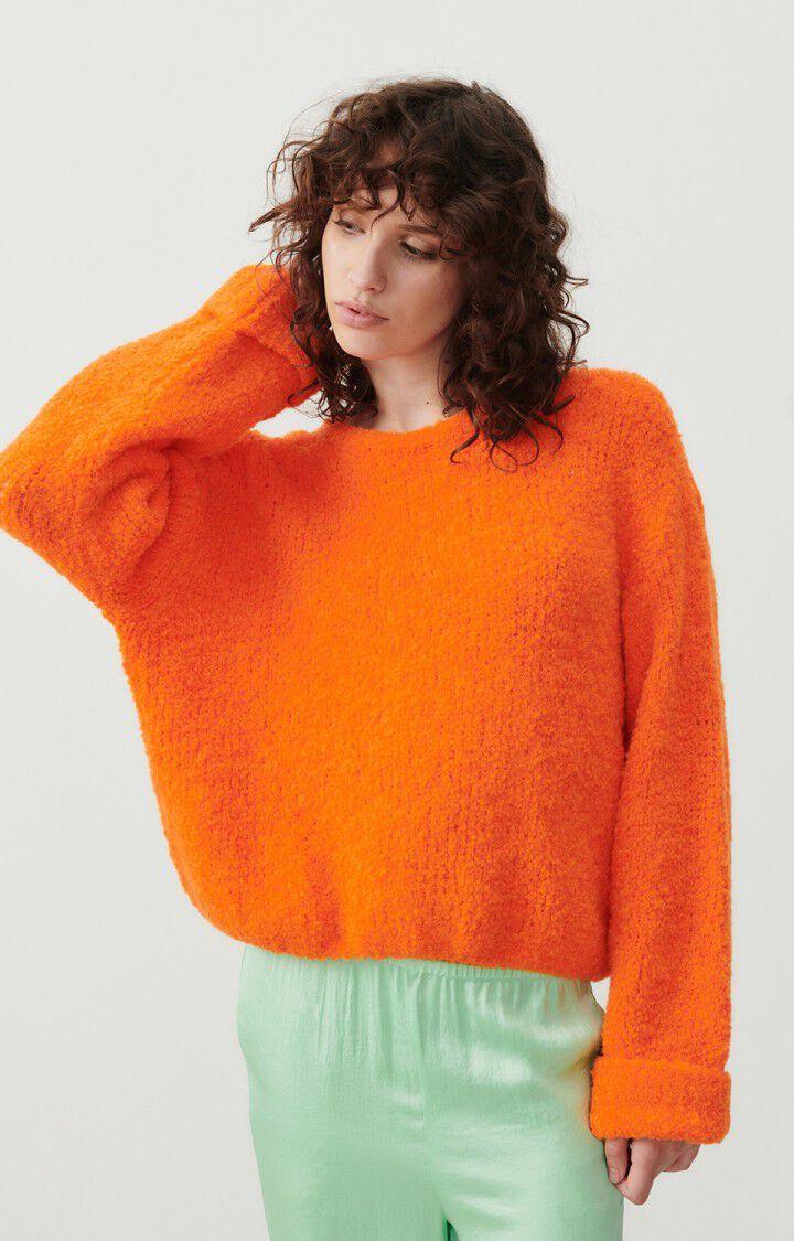 american vintage Pull femme Zolly - NEFLE 42 Manches longues Orange - E24