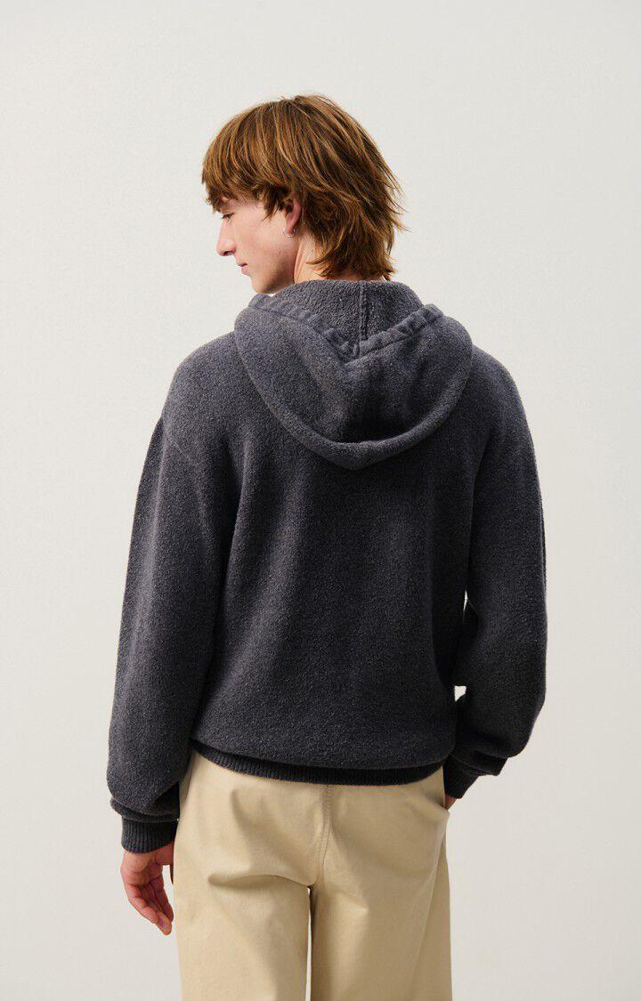 American Vintage Pull Homme Blimy - GRIS FONCE CHINE 55 Manches Longues Noir - H24