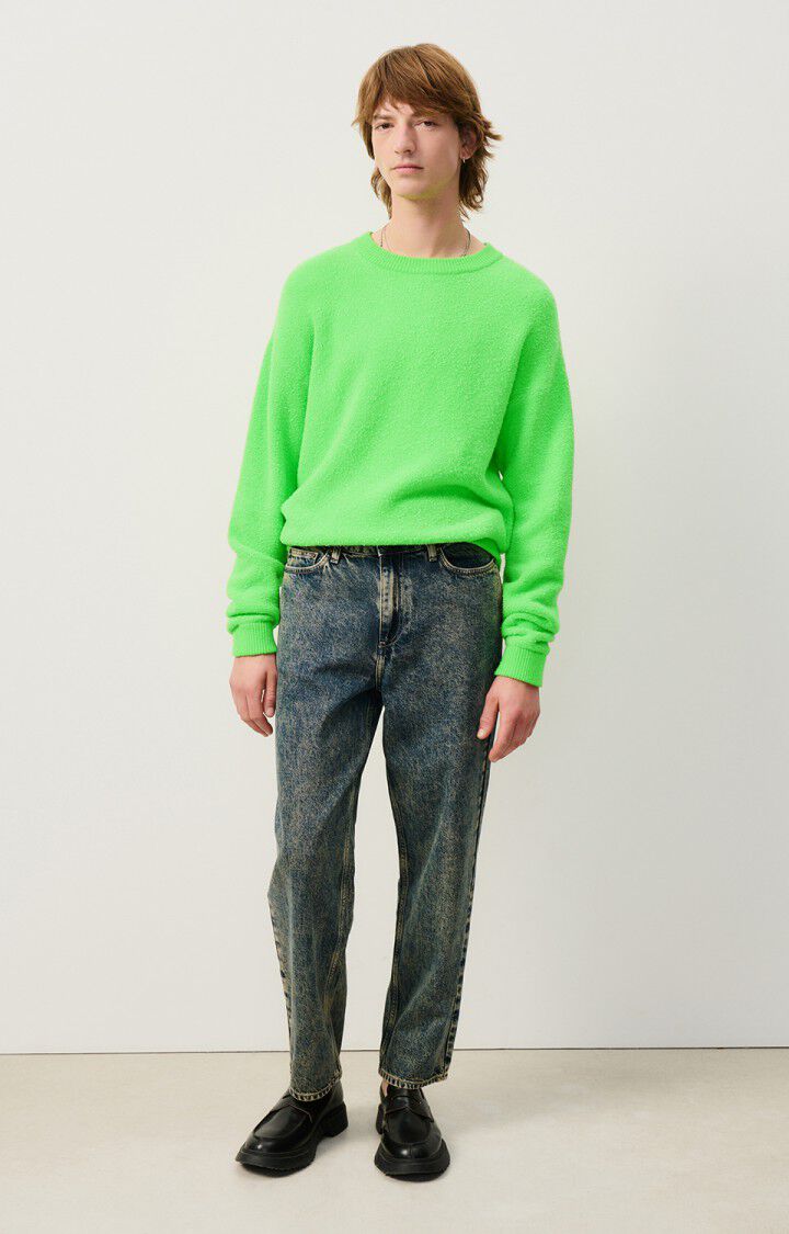American Vintage Pull Homme Blimy - VERT FLUO 54 Manches Longues Vert - H24