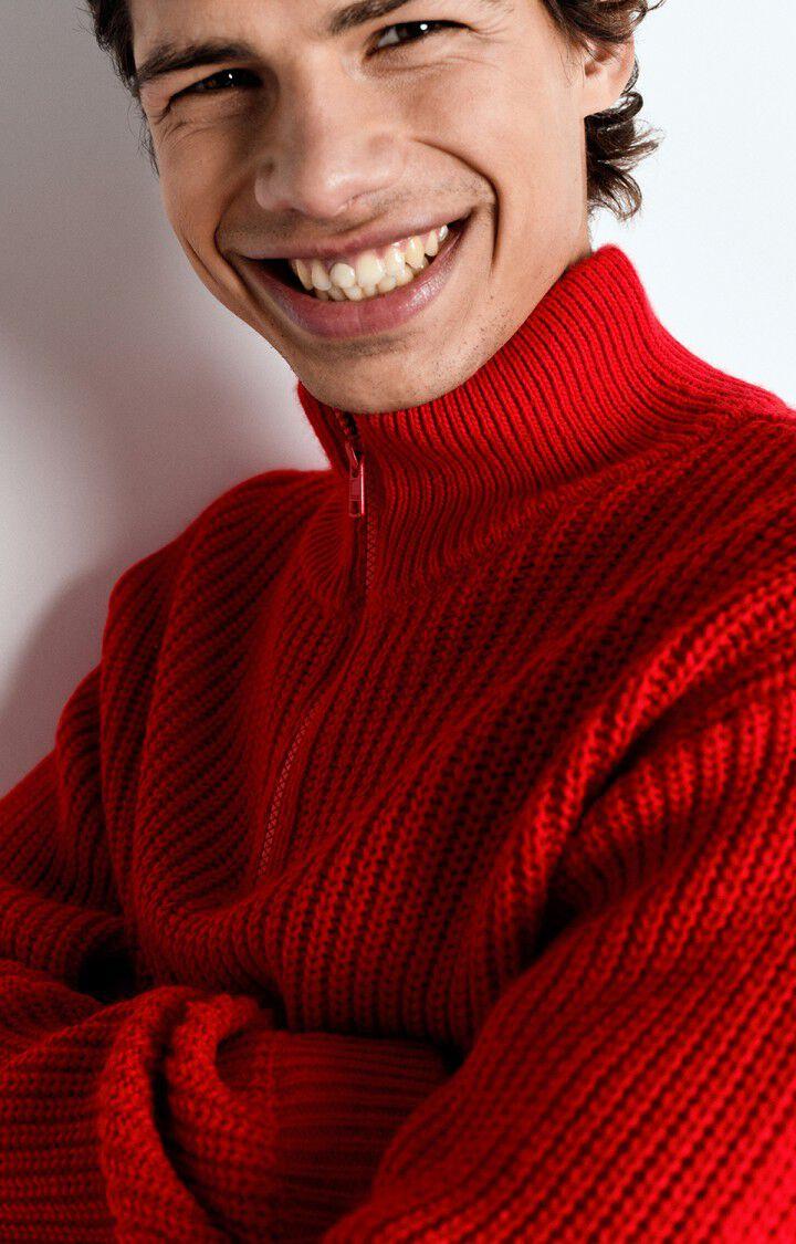 American Vintage Pull Homme Crashway - ECARLATE 63 Manches Longues Rouge - E25