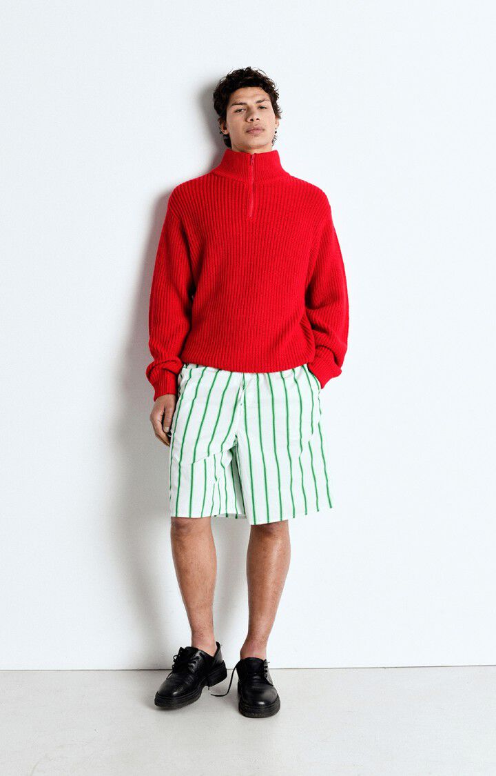 American Vintage Pull Homme Crashway - ECARLATE 63 Manches Longues Rouge - E25