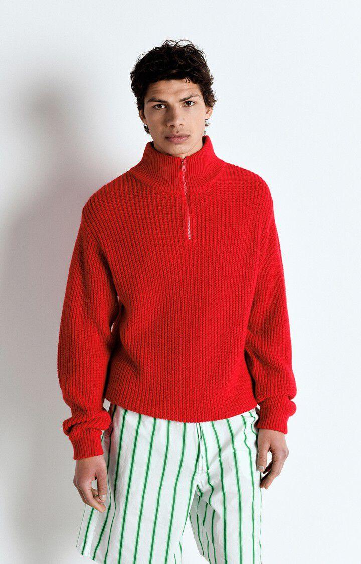 American Vintage Pull Homme Crashway - ECARLATE 63 Manches Longues Rouge - E25
