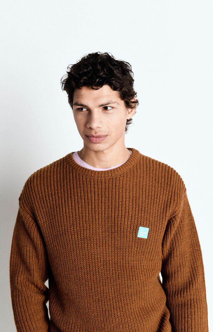 American Vintage Pull Homme Crashway - EPICES 59 Manches Longues Marron - E25