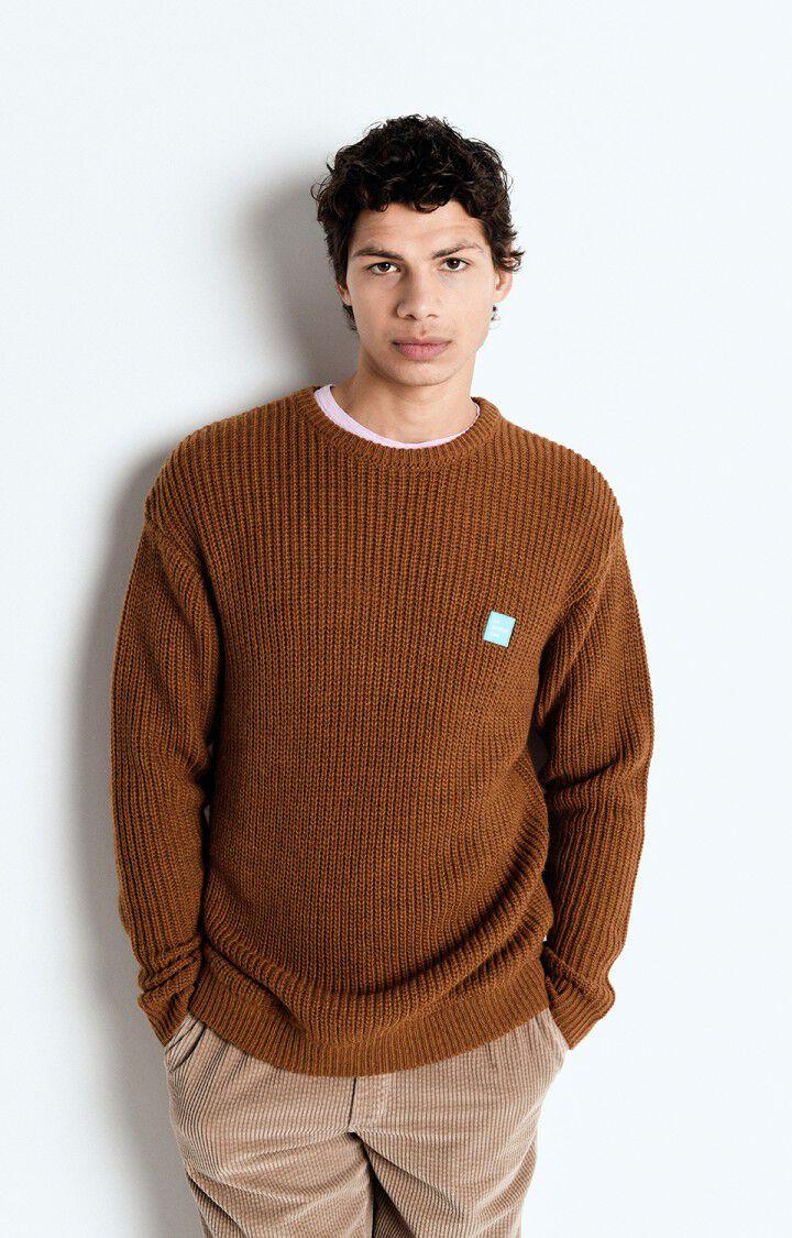 american vintage Pull homme Crashway - EPICES 59 Manches longues Marron - E25