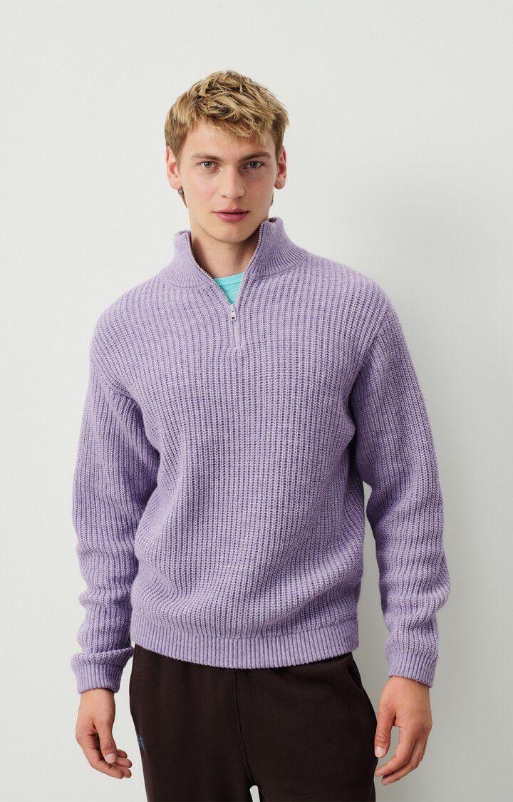 american vintage Pull homme Crashway - GLYCINE CHINE 63 Manches longues Violet - H24