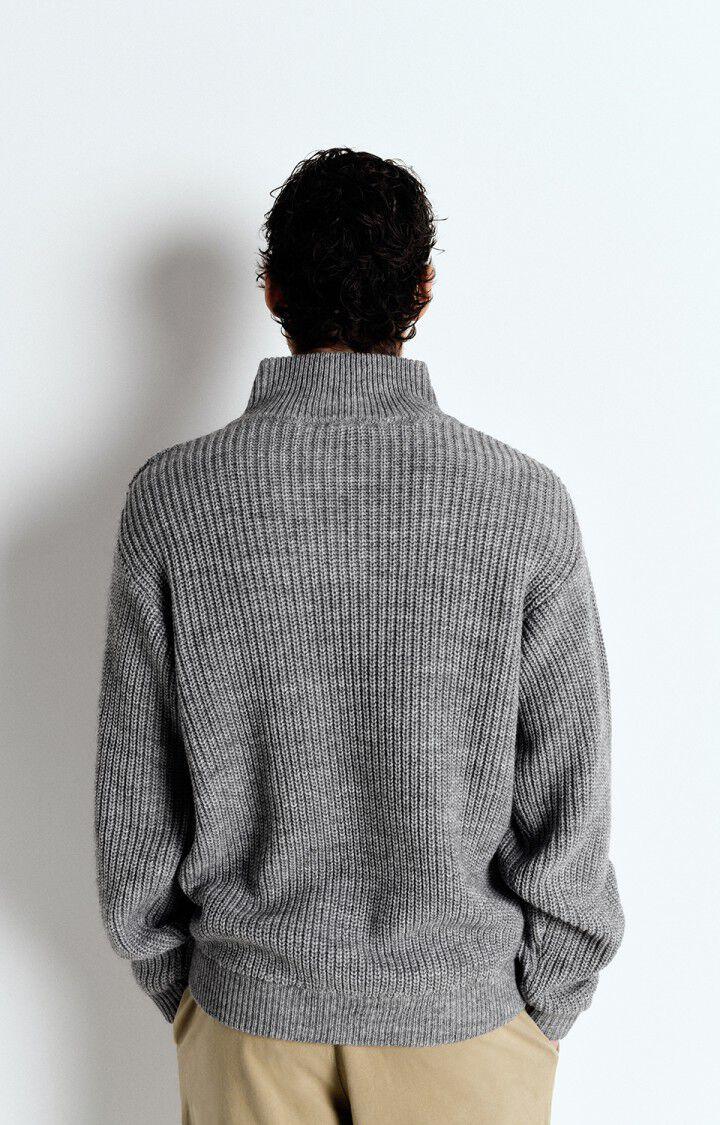 American Vintage Pull Homme Crashway - GRIS CHINE 63 Manches Longues Gris - E25