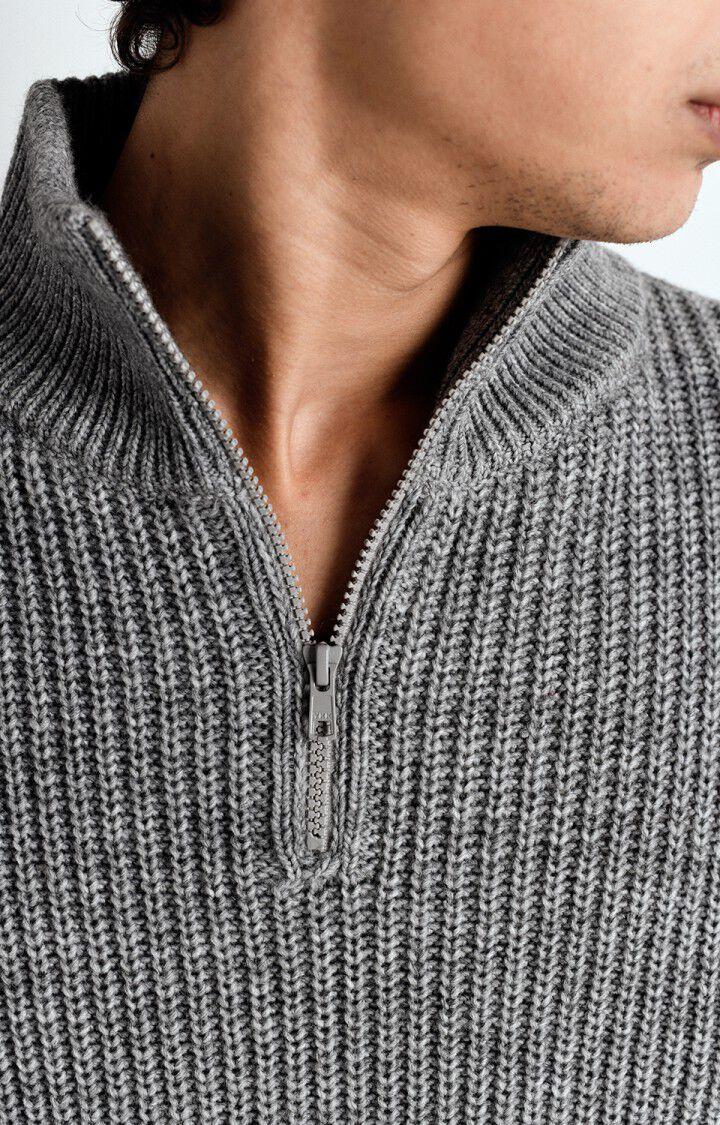 American Vintage Pull Homme Crashway - GRIS CHINE 63 Manches Longues Gris - E25