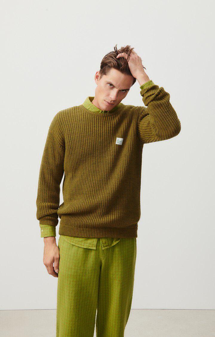 american vintage Pull homme Crashway - JUNGLE 59 Manches longues Vert - H23