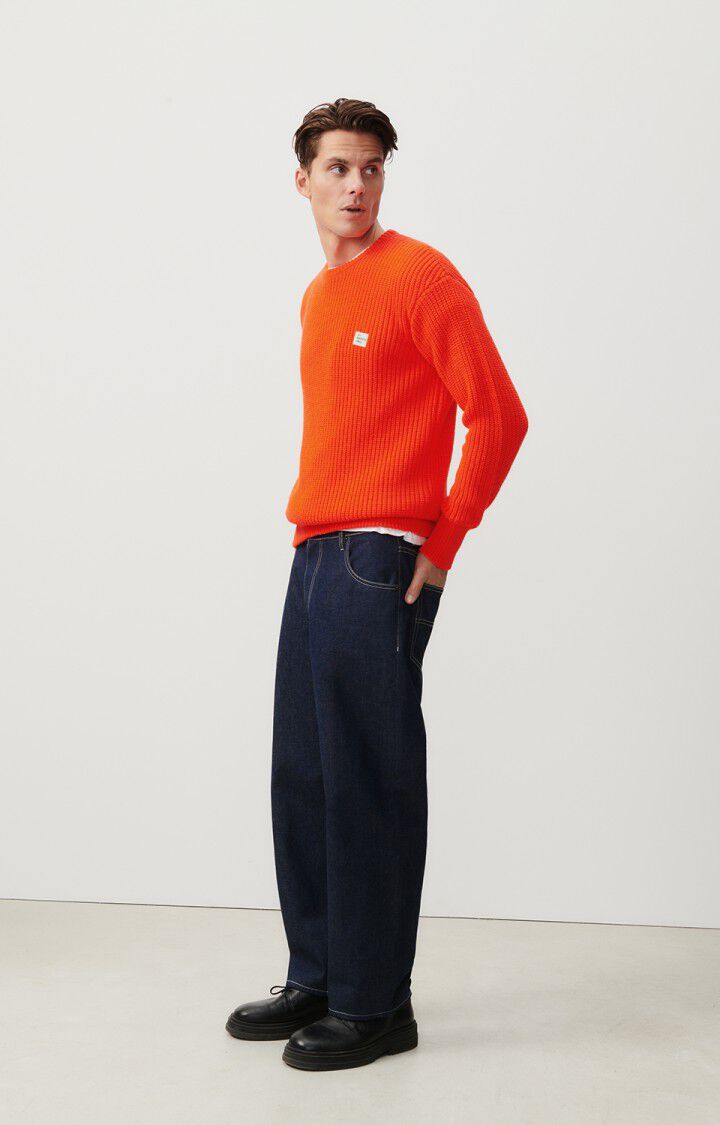 American Vintage Pull Homme Crashway - ORANGE FLUO 59 Manches Longues Orange - H23