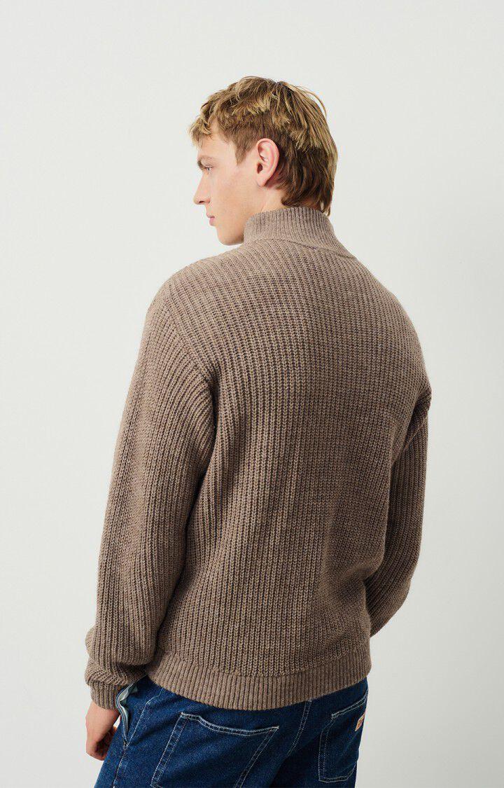 American Vintage Pull Homme Crashway - TAUPE CHINE 63 Manches Longues Marron - H24