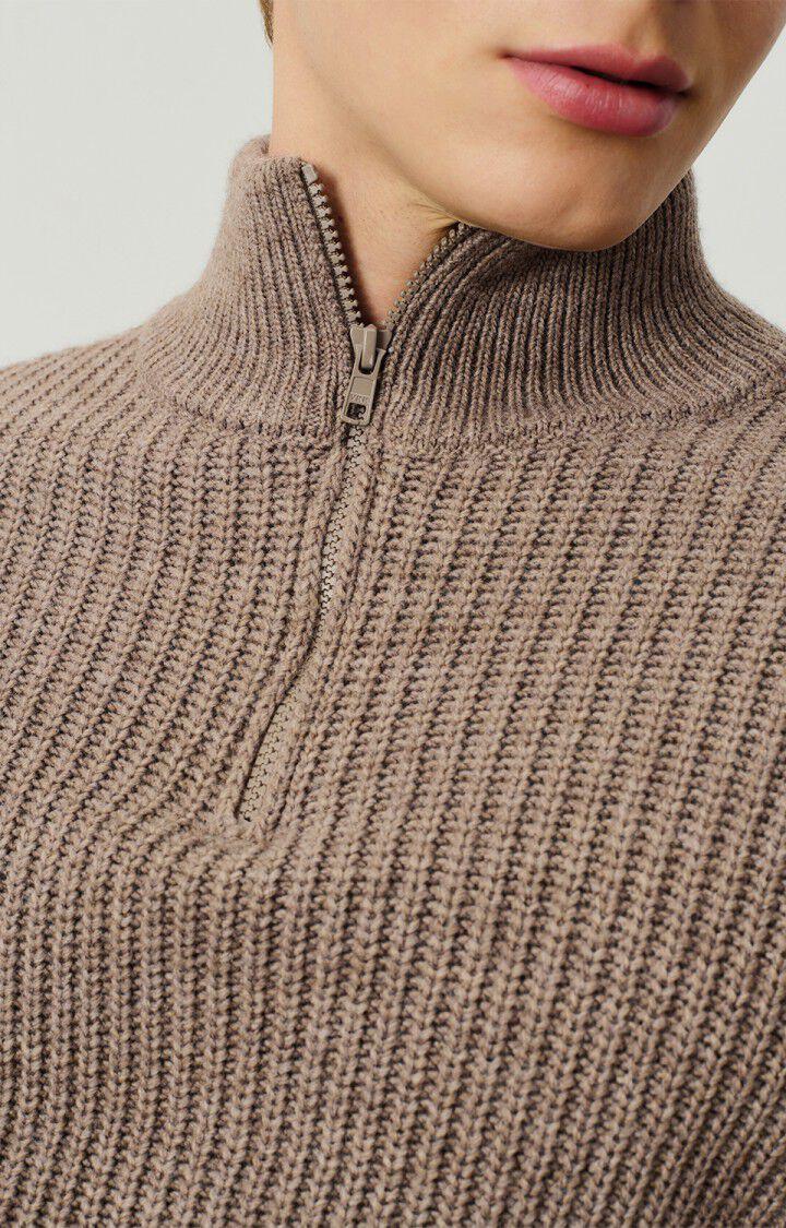American Vintage Pull Homme Crashway - TAUPE CHINE 63 Manches Longues Marron - H24