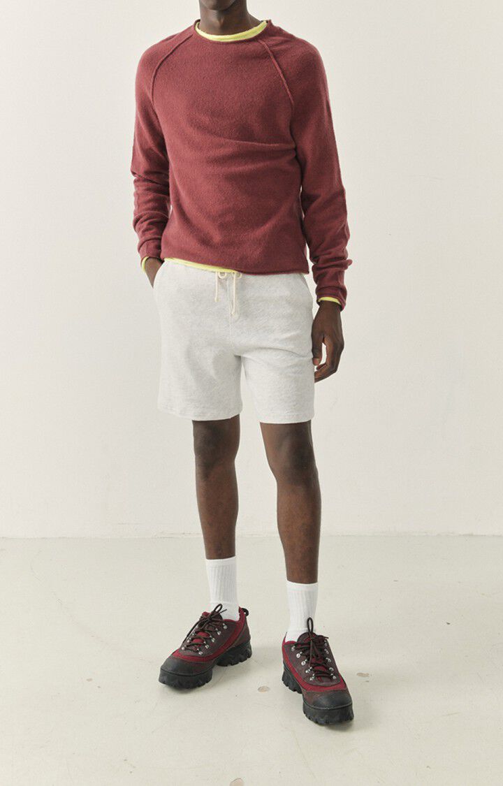 American Vintage Pull Homme Damsville - ACAJOU 80 Manches Longues Rouge - H22