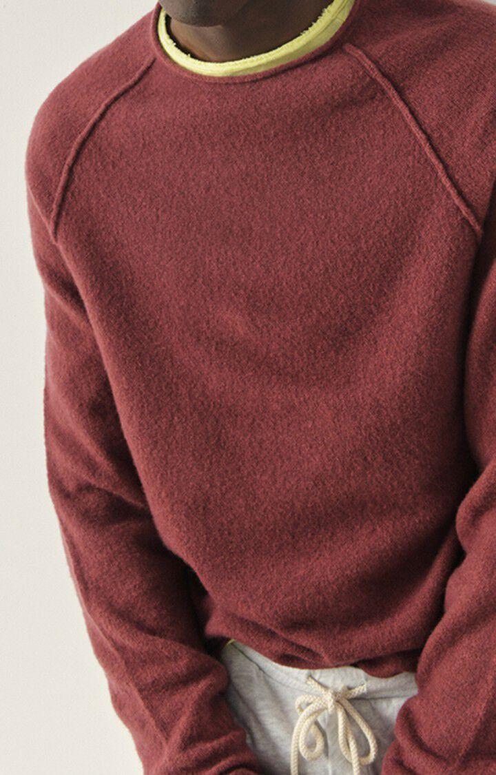 american vintage Pull homme Damsville - ACAJOU 80 Manches longues Rouge - H22