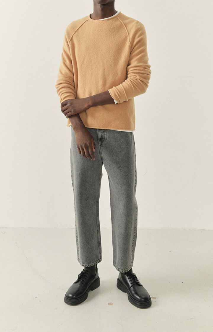 American Vintage Pull Homme Damsville - CACAHUETE 80 Manches Longues Beige - H22