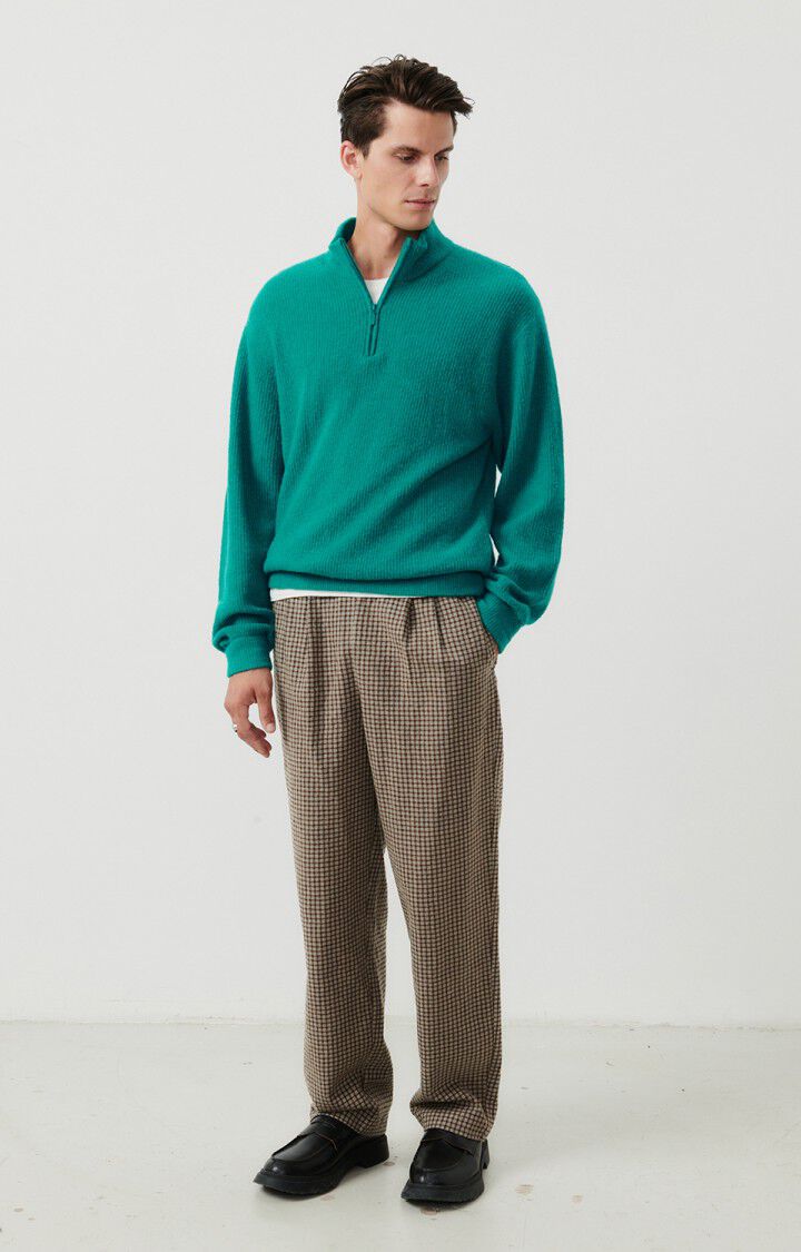 American Vintage Pull Homme Damsville - CHLOROPHYLLE CHINE 63 Manches Longues Vert - H23